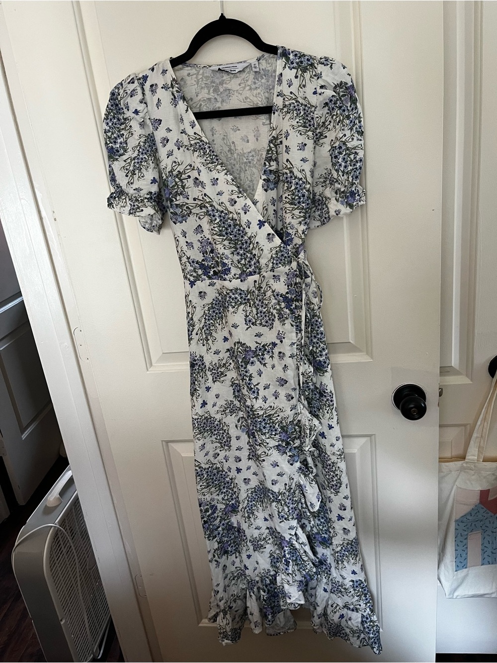 & Other Stories Floral Wrap Maxi Dress - Blue White